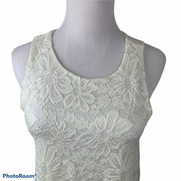 Ginger G Bohemian Ivory Lace Sleeveless Swing Dress Size Médium - Picture 3 of 7